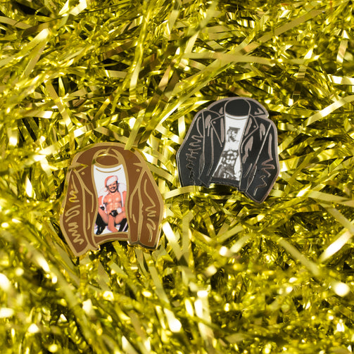 Tom Of Finland Leather Jacket (Xmas Edition) Pin - GAYPIN'