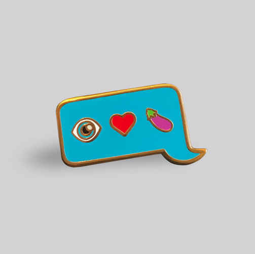 Eye Heart Eggplant pin - GAYPIN'