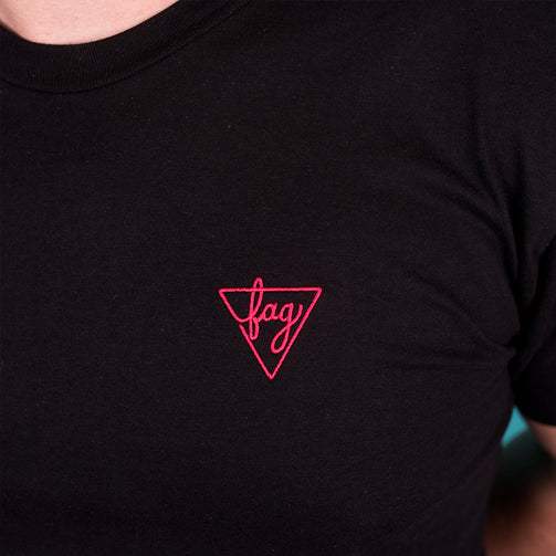 Fag Embroidered T-Shirt - GAYPIN'