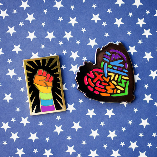 Messy Rainbow Heart Pin - GAYPIN'