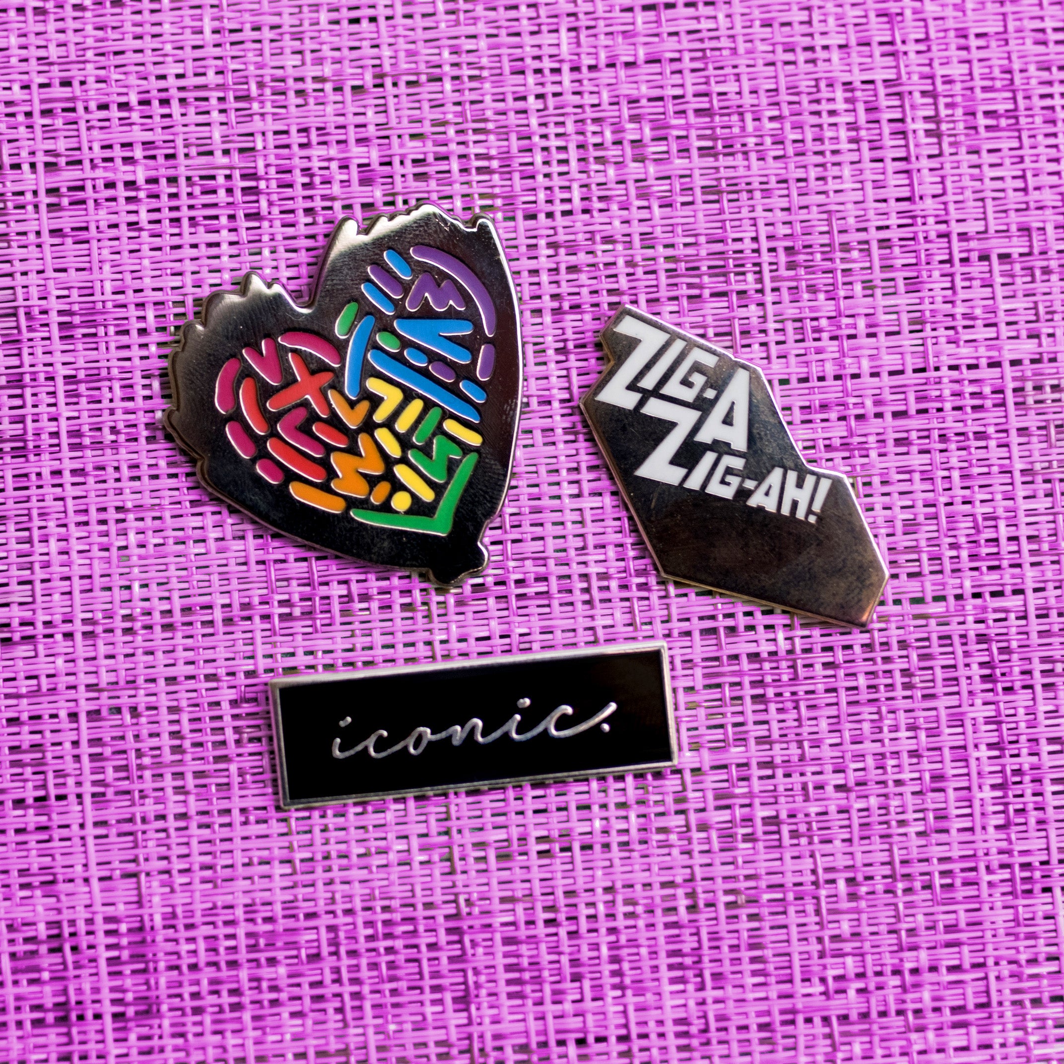 Messy Rainbow Heart Pin