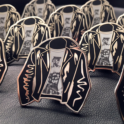 Tom Of Finland Leather Jacket Pin - GAYPIN'