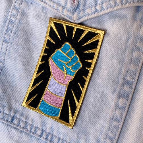 Trans Resist Fist Patch - GAYPIN'