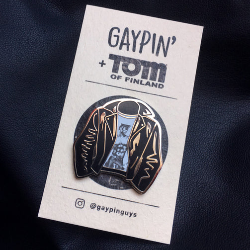 Tom Of Finland Leather Jacket Pin - GAYPIN'