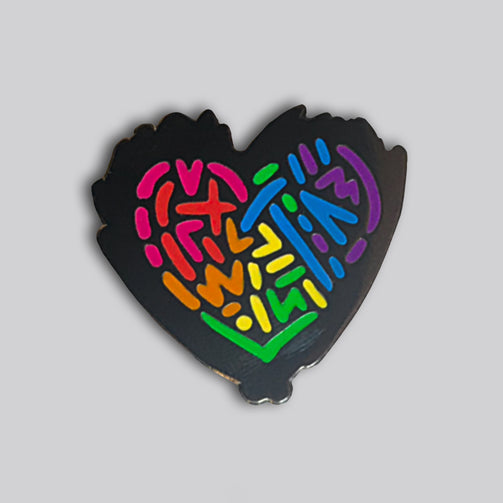 Messy Rainbow Heart Pin - GAYPIN'