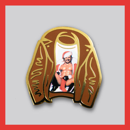 Tom Of Finland Leather Jacket (Xmas Edition) Pin - GAYPIN'