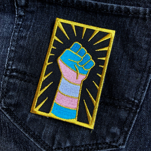 Trans Resist Fist Patch - GAYPIN'